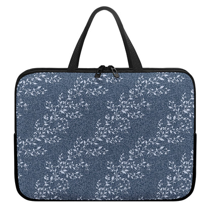 Ivy Flower Denim Jeans Pattern Print Laptop Sleeve With Handle