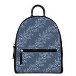 Ivy Flower Denim Jeans Pattern Print Leather Backpack