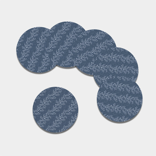 Ivy Flower Denim Jeans Pattern Print Leather Coaster Set
