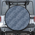 Ivy Flower Denim Jeans Pattern Print Leather Spare Tire Cover