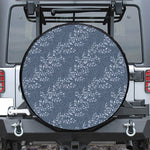 Ivy Flower Denim Jeans Pattern Print Leather Spare Tire Cover