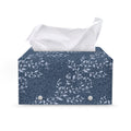 Ivy Flower Denim Jeans Pattern Print Leather Tissue Box Cover