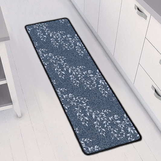 Ivy Flower Denim Jeans Pattern Print Long Kitchen Mat