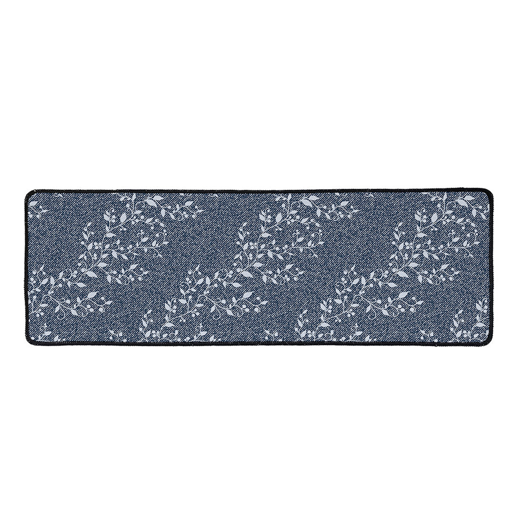 Ivy Flower Denim Jeans Pattern Print Long Kitchen Mat