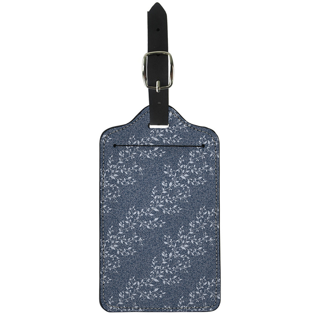 Ivy Flower Denim Jeans Pattern Print Luggage Tag