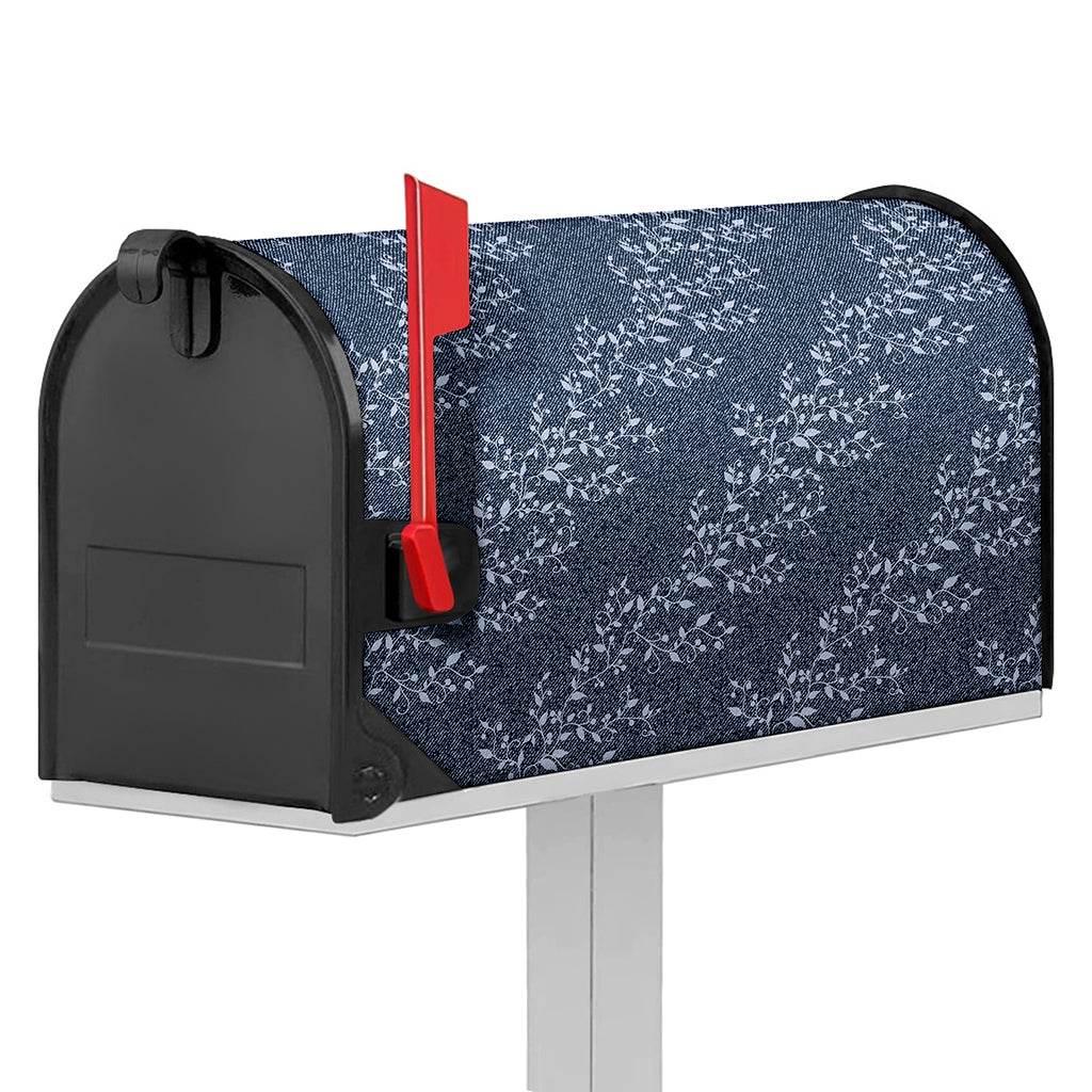 Ivy Flower Denim Jeans Pattern Print Mailbox Cover