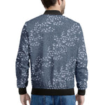 Ivy Flower Denim Jeans Pattern Print Men's Bomber Jacket