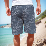 Ivy Flower Denim Jeans Pattern Print Men's Cargo Shorts