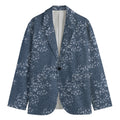 Ivy Flower Denim Jeans Pattern Print Men's Cotton Blazer