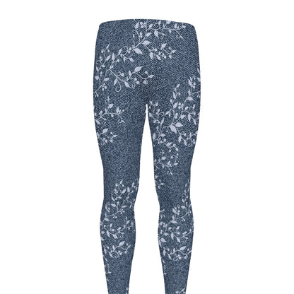 Ivy Flower Denim Jeans Pattern Print Men's leggings
