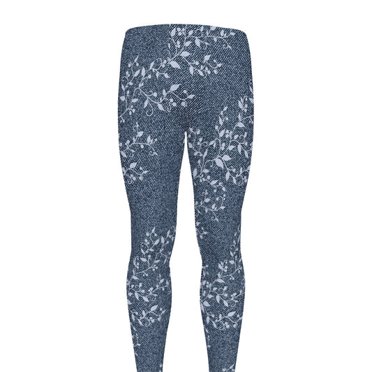 Ivy Flower Denim Jeans Pattern Print Men's leggings