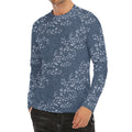 Ivy Flower Denim Jeans Pattern Print Men's Long Sleeve Rash Guard
