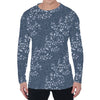 Ivy Flower Denim Jeans Pattern Print Men's Long Sleeve T-Shirt