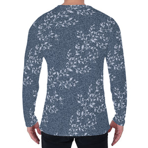 Ivy Flower Denim Jeans Pattern Print Men's Long Sleeve T-Shirt