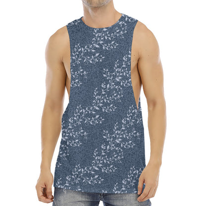 Ivy Flower Denim Jeans Pattern Print Men's Muscle Tank Top