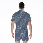 Ivy Flower Denim Jeans Pattern Print Men's Rompers