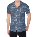 Ivy Flower Denim Jeans Pattern Print Men's Shirt