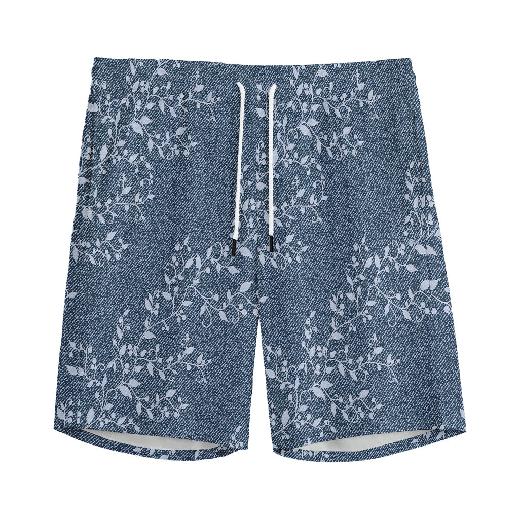 Ivy Flower Denim Jeans Pattern Print Men's Sports Shorts