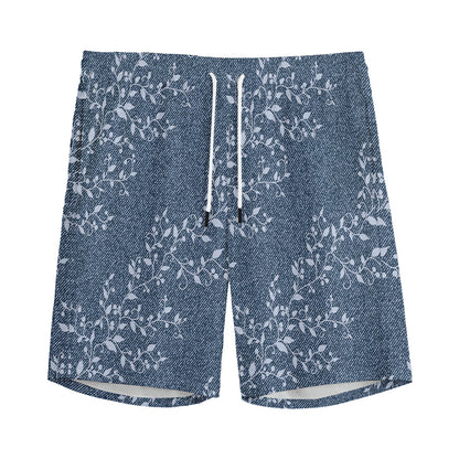 Ivy Flower Denim Jeans Pattern Print Men's Sports Shorts