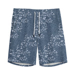 Ivy Flower Denim Jeans Pattern Print Men's Sports Shorts