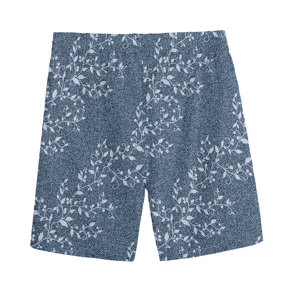 Ivy Flower Denim Jeans Pattern Print Men's Sports Shorts