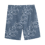 Ivy Flower Denim Jeans Pattern Print Men's Sports Shorts