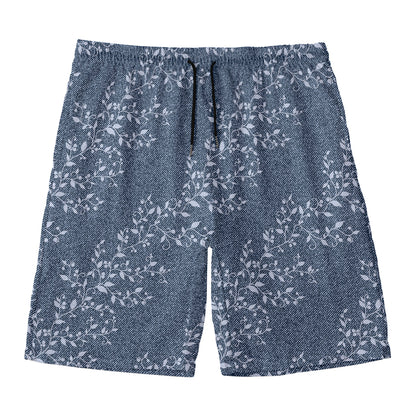 Ivy Flower Denim Jeans Pattern Print Men's Swim Trunks