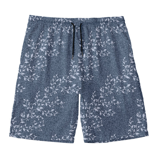 Ivy Flower Denim Jeans Pattern Print Men's Swim Trunks