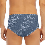 Ivy Flower Denim Jeans Pattern Print Men's Triangle Swim Briefs