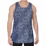 Ivy Flower Denim Jeans Pattern Print Men's Velvet Tank Top