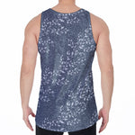 Ivy Flower Denim Jeans Pattern Print Men's Velvet Tank Top