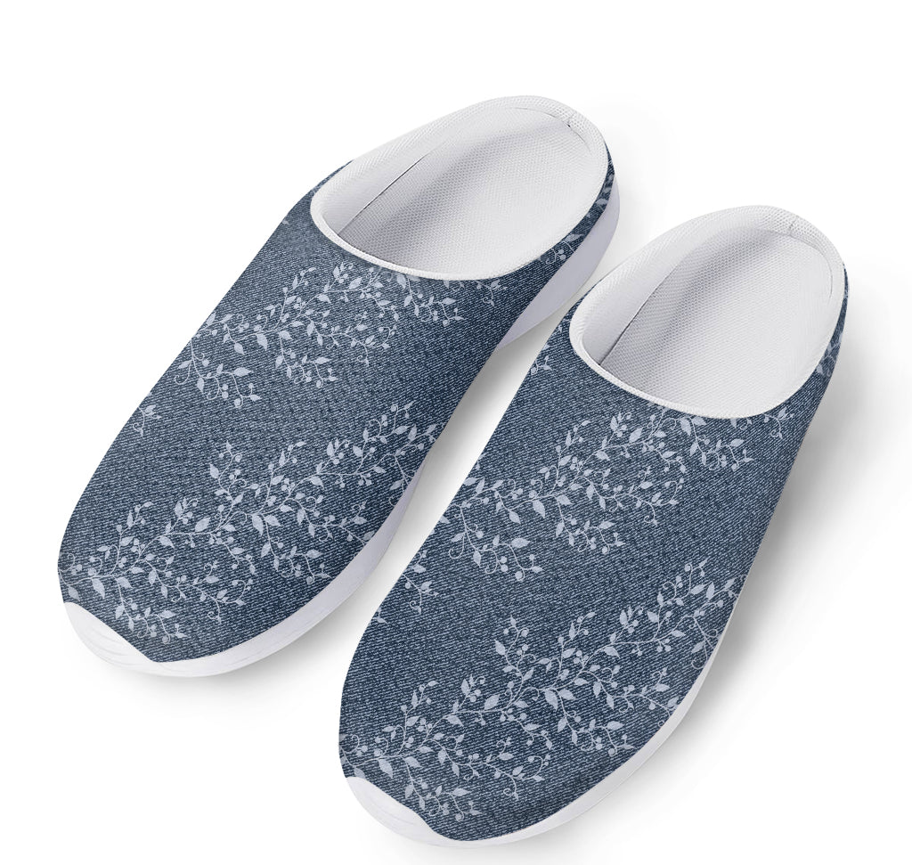 Ivy Flower Denim Jeans Pattern Print Mesh Casual Shoes