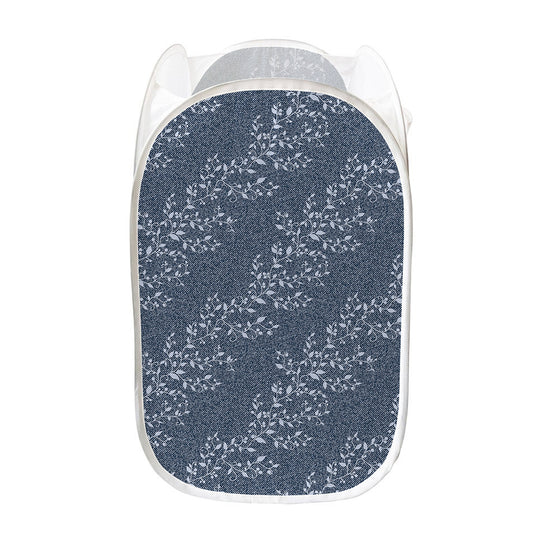 Ivy Flower Denim Jeans Pattern Print Mesh Laundry Hamper