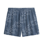 Ivy Flower Denim Jeans Pattern Print Mesh Shorts
