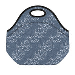 Ivy Flower Denim Jeans Pattern Print Neoprene Lunch Bag
