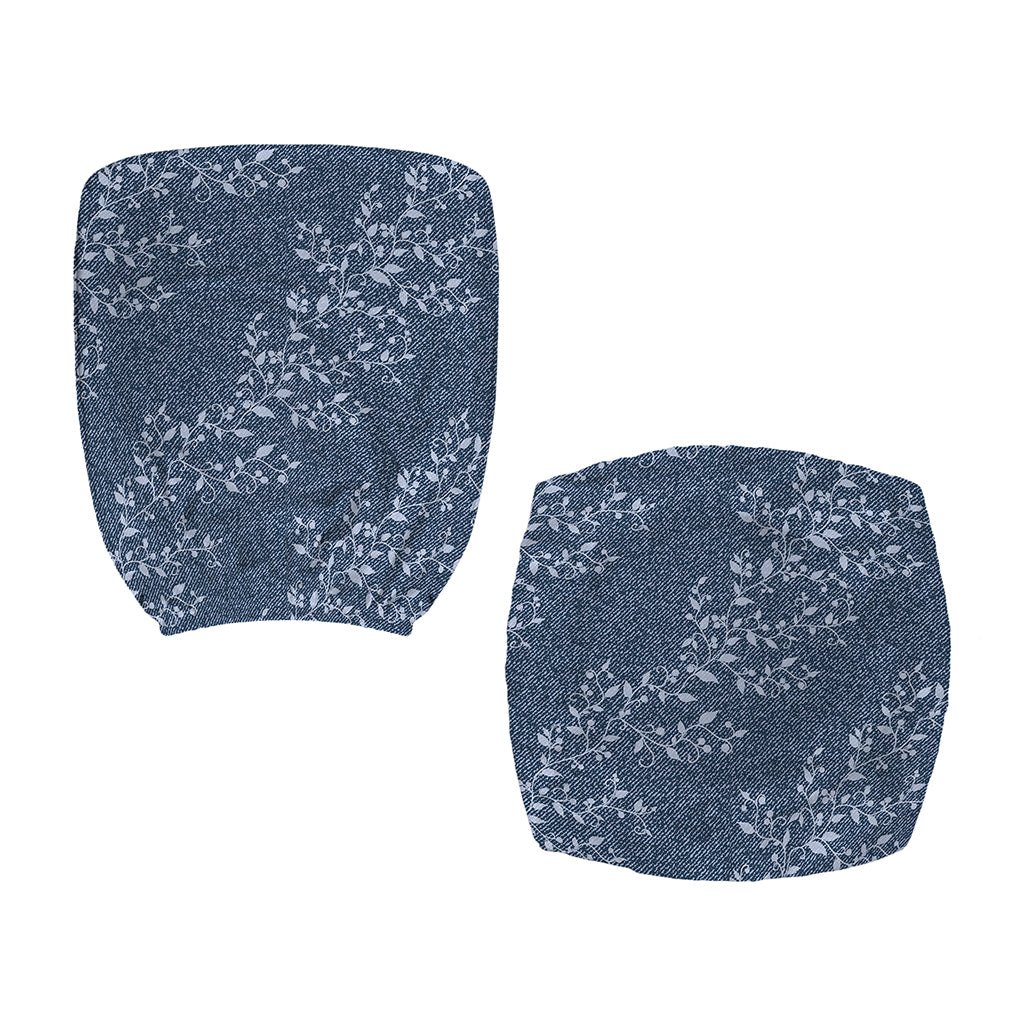 Ivy Flower Denim Jeans Pattern Print Office Chair Cover