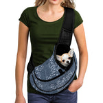 Ivy Flower Denim Jeans Pattern Print Pet Sling Carrier