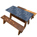 Ivy Flower Denim Jeans Pattern Print Picnic Table Cover