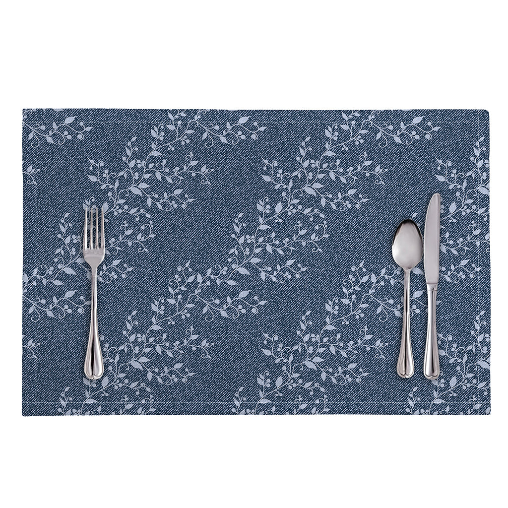 Ivy Flower Denim Jeans Pattern Print Placemat