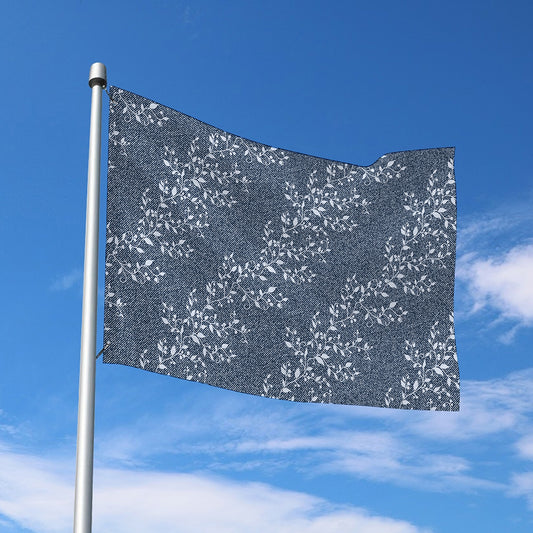 Ivy Flower Denim Jeans Pattern Print Polyester Flag