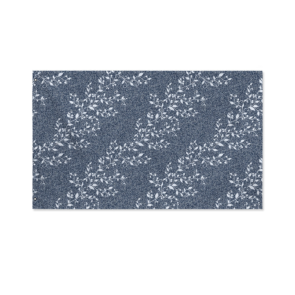 Ivy Flower Denim Jeans Pattern Print Polyester Flag