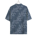 Ivy Flower Denim Jeans Pattern Print Rayon Hawaiian Shirt