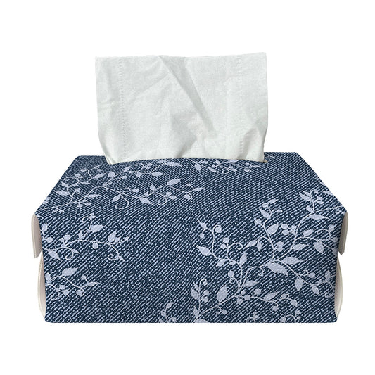 Ivy Flower Denim Jeans Pattern Print Rectangle Tissue Box Cover