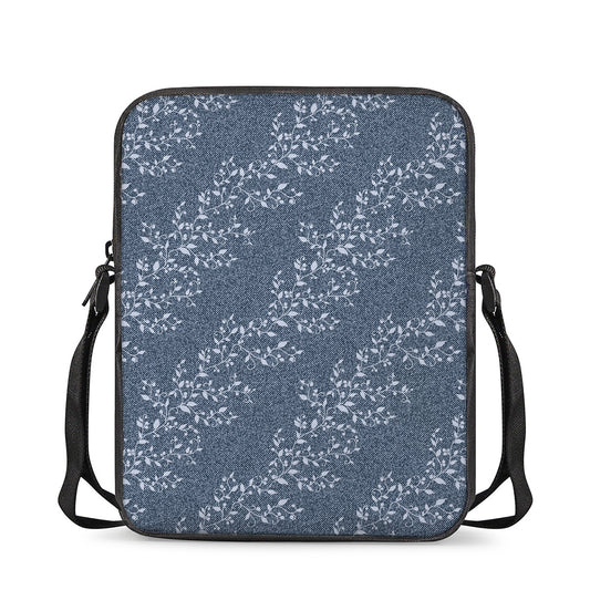 Ivy Flower Denim Jeans Pattern Print Rectangular Crossbody Bag