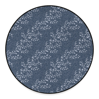 Ivy Flower Denim Jeans Pattern Print Round Floor Mat