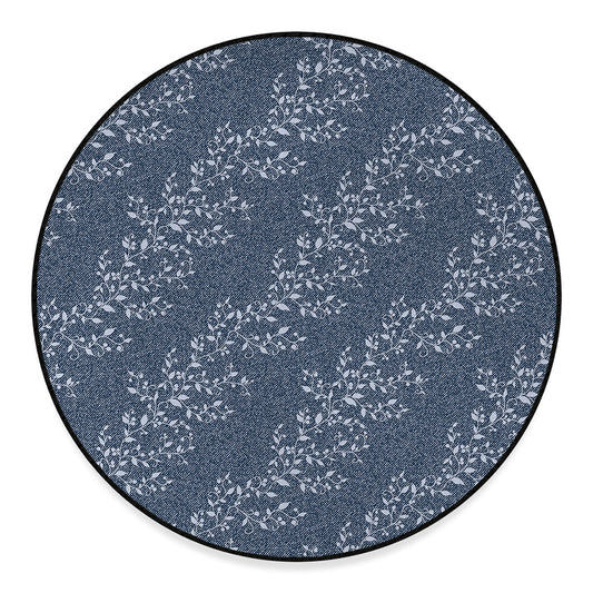 Ivy Flower Denim Jeans Pattern Print Round Floor Mat