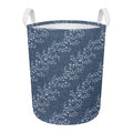 Ivy Flower Denim Jeans Pattern Print Round Laundry Basket