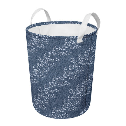 Ivy Flower Denim Jeans Pattern Print Round Laundry Basket