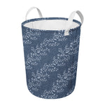 Ivy Flower Denim Jeans Pattern Print Round Laundry Basket