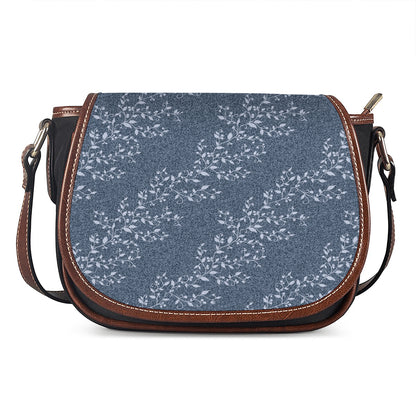 Ivy Flower Denim Jeans Pattern Print Saddle Bag